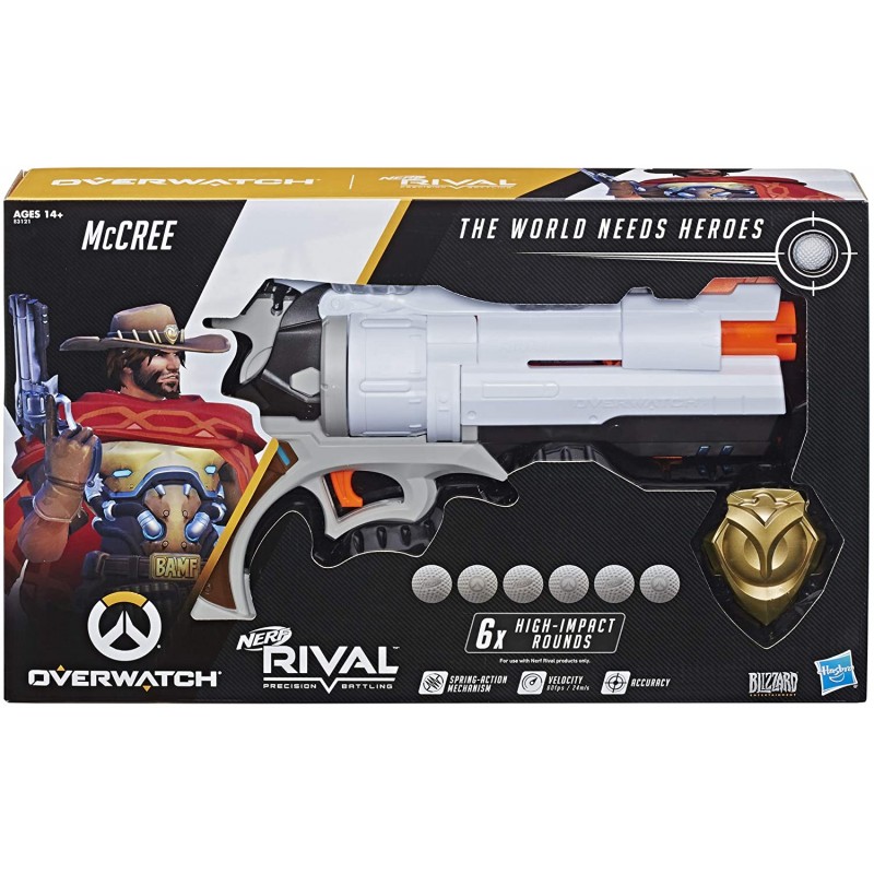 Súng NERF Overwatch McCree Rival Blaster with Die Cast Badge